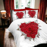 Duvet Cover, 3D Duvet Cover Set, 3D Bedding, Duvet Covers, heart flower duvet covers, heart flower bedding duvet covers, single duvet covers, double duvet covers, king size duvet covers, microfiber duvet covers sets, Microfiber bedding sets, 3Pcs Duvet Covers set,